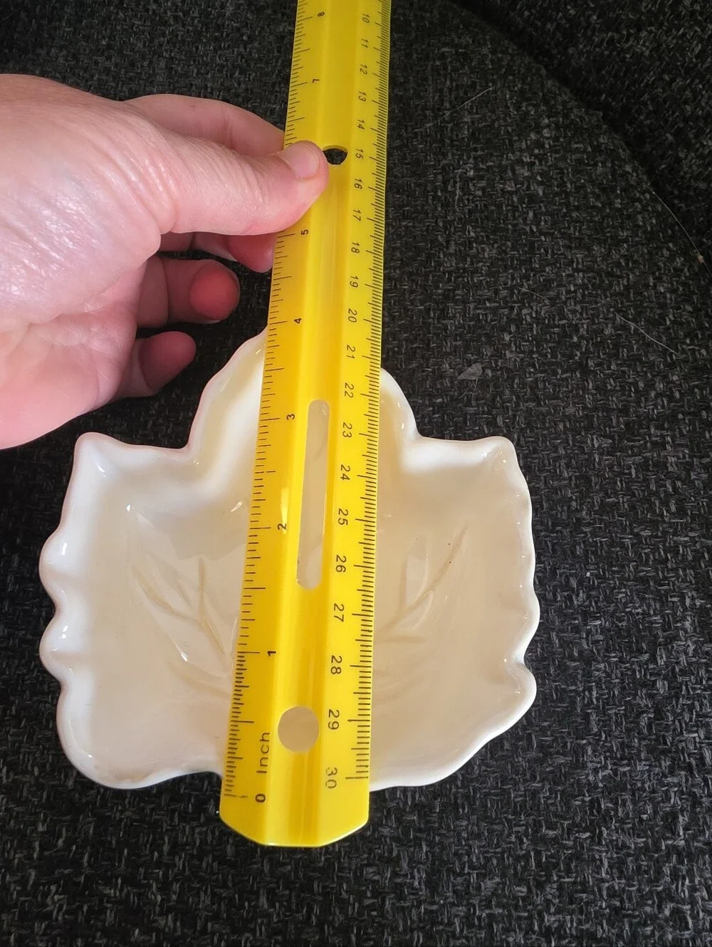 NEW Fall Maple Leaf Leaves Cream Ceramic Plate & Mini Bowls Autumn Decorations